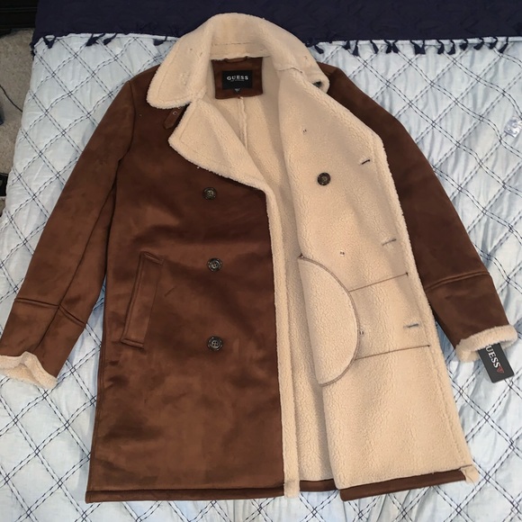 guess shearling coat